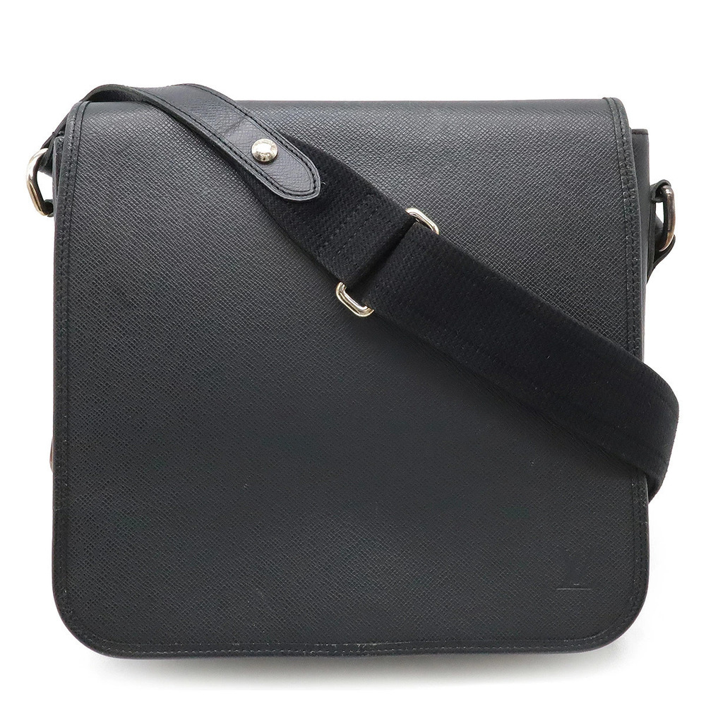 LOUIS VUITTON Taiga Andrei Messenger Crossbody Leather Ardoise Black